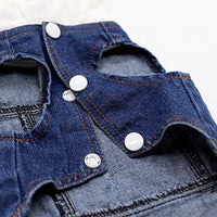 SILD Pet Clothes Dog Jeans Jacket Cool Blue Denim Coat Small Medium Dogs Lapel Vests Classic Hoodies Puppy Blue Vintage Washed Clothes - BESTMASCOTA.COM