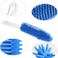 [2 piezas] Cepillo para quitar el pelo de las mascotas, el mejor cepillo para el coche y para detalles automáticos, cepillo portátil para perros y gatos, cepillo de masaje de goma para muebles, interior de coche, alfombra (azul y verde) - BESTMASCOTA.COM