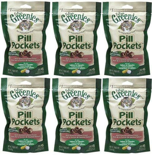 Greenies Salmón Gato píldora bolsillos bolsas de 9,6 oz (6 x 1,6 oz) - BESTMASCOTA.COM