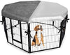 Expawlorer - Funda para jaula de perro para exterior e interior, doble cara, impermeable, resistente al viento, para jaula de 24 pulgadas con 8 paneles - BESTMASCOTA.COM