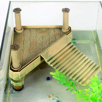 Turtle Pier flotante Basking plataforma con rampa para tortuga Salamandra salamandra de rana, 11.4"x 9.4" (LW), se adapta a 5.1 – 12.2" nivel de agua - BESTMASCOTA.COM