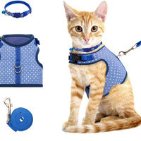 BINGPET Arnés para gato con correa y cuello para caminar, a prueba de escape, con correa de 59 pulgadas – Arneses de chaleco suave ajustable para gatos de tamaño mediano grande - BESTMASCOTA.COM