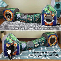 Kitty City Jungle Cat Cube Combo, Cubo plegable para gato, cama para gato, túnel, juguetes para gatos - BESTMASCOTA.COM