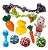 AMZpets 10 juguetes más populares para perros pequeños y cachorros. Juguetes de peluche, juguetes de cuerda, juegos de peluche, cuerdas de masticar, bolas, hueso de goma, bolsa de transporte. Juego de juegos variados para Toss & Tug Play. - BESTMASCOTA.COM