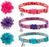 SCENEREAL Collar de gato con lazo de flor, 3 paquetes – Bonito patrón floral de primavera, collares ajustables para gatos gatitos - BESTMASCOTA.COM