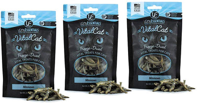 Vital Cat – Tratamiento de Minnows para gatos seco a la congelación sin cereales, paquete de 3 unidades cada bolsa resellable - BESTMASCOTA.COM