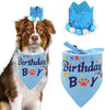 Bandana de cumpleaños para perro, pañuelo y corona, sombrero de cumpleaños, diseño de flores para perros de tamaño mediano a grande - BESTMASCOTA.COM