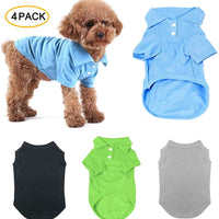 TOLOG - Juego de 4 camisetas para perros y cachorros para perros pequeños, medianos, grandes, de algodón, suave y transpirable - BESTMASCOTA.COM