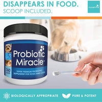 nusentia Probiotics Probiotico milagro Premium Fórmula para Wellness de apoyo para perros y gatos, 44 Gramos de polvos 120 Raciones - BESTMASCOTA.COM