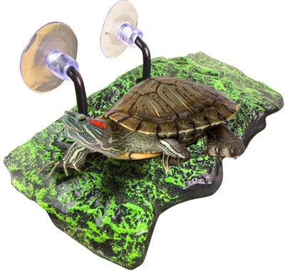 Turtle Platform for Aquarium - Floating Dock for Relaxation, Drying & Basking - Green, Rubber Foam Island Terrarium Décor - Great Spot for Heat Conduction - with 4 Suction Cups & 2 Brackets for Easy - BESTMASCOTA.COM