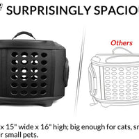 FRIEQ - Portabebés para mascotas de 23 pulgadas con cubierta dura grande – Perrera de viaje para gatos, perros pequeños y conejos - BESTMASCOTA.COM