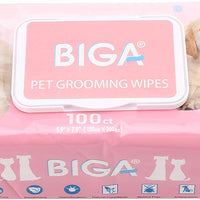 Toallitas desodorizantes hipoalergénicas para mascotas con fragancia, orgánicas naturales y antibacterianas para la limpieza de los ojos de la cara, las orejas, las patas de los dientes, 100 unidades por paquete - BESTMASCOTA.COM