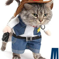 Disfraz de vaquero para perros y gatos Mikayoo, con sombrero, divertido disfraz, ideal para halloween, navidad, fiestas, o eventos - BESTMASCOTA.COM