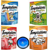 Temptations – Juego de 4 moldes para gatos Whiskas, mezcla de aperitivos y sabores de plumas con punto caliente, cuenco plegable para mascotas - BESTMASCOTA.COM