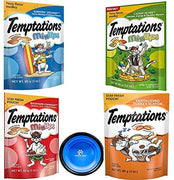 Temptations – Juego de 4 moldes para gatos Whiskas, mezcla de aperitivos y sabores de plumas con punto caliente, cuenco plegable para mascotas - BESTMASCOTA.COM