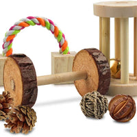KATUMO Juguetes para masticar hámster, 12 piezas de madera natural, conejillos de indias, ratas, chinchillas, juguetes, accesorios adecuados para conejos, gerbios, mascotas pequeñas, accesorios para masticar y jugar ejercicio de dientes - BESTMASCOTA.COM