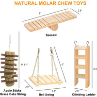 Juguetes para masticar de hámster, conejos de cobaya, rata, gérbil, juguetes para masticar, accesorios, bolas de sandía de madera natural, rodillo de campana, cuidado de los dientes, juguete molar para chinchilla, pájaro, conejo. - BESTMASCOTA.COM
