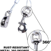 PUPTECK Cable reflectante para perro – Cable de amarre de peso pesado de 100 pies con corredor de 10 pies para perro de hasta 125 libras - BESTMASCOTA.COM