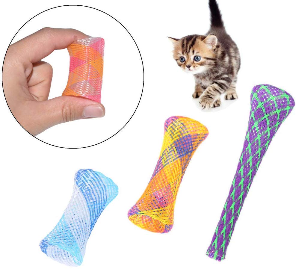 Paquete de 30 tubos de resorte coloridos para gatos o gatitos