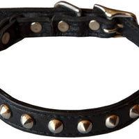 Outlaw Negro Studded piel Seguridad gato collar - BESTMASCOTA.COM