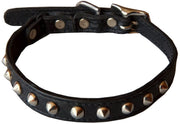 Outlaw Negro Studded piel Seguridad gato collar - BESTMASCOTA.COM