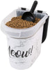 Huellas Pet de plástico contenedor de comida, Meow diseño de mármol, 15lb - BESTMASCOTA.COM