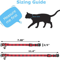 BWOGUE Collar para gato con campana – 6 paquetes de colores clásicos a cuadros, collares de seguridad ajustables para cachorro de gatito - BESTMASCOTA.COM