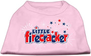 mirage pet products 8-Inch Little Firecracker impresión de visualización camisas para mascotas, XS, rosa claro - BESTMASCOTA.COM