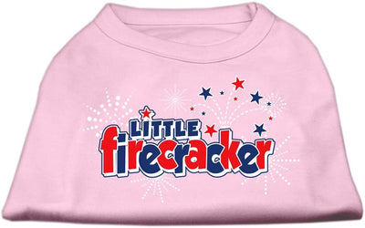 mirage pet products 8-Inch Little Firecracker impresión de visualización camisas para mascotas, XS, rosa claro - BESTMASCOTA.COM