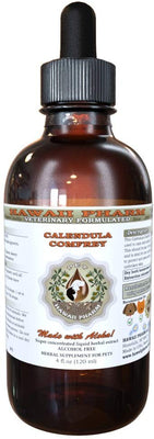 Caléndula Orgánico (Calendula officinalis) Veterinaria con flores secas naturales alcohol-free Extracto de líquido, Pet Suplemento de hierbas - BESTMASCOTA.COM