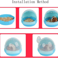 Misyue Hamster Carrier Cage Portable Transport Unit for Syrian Hamster, Small Animal Habitat, Hamster Accessories with 60ML Water Bottle (Blue) - BESTMASCOTA.COM