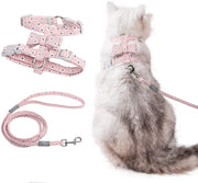 Arnés y tracción para gatos y mascotas, a prueba de escape, correa reflectante para gato, chaleco para gatos con patrón de personalidad, arnés de lazo, cinturón suave ajustable, hebilla de seguridad para caminar al aire libre, antivuelco. - BESTMASCOTA.COM