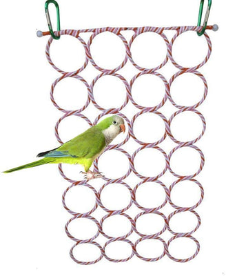 Old Tjikko Columpio de pájaros, jaula de loro, juguete colgante con espejo para canarios, cacatúas, cacatúas, cacatúas, cacatúas, cacatúas, loros africanos - BESTMASCOTA.COM