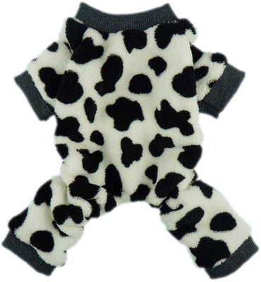 Mono adorable para perro Fitwarm®; pijama enterizo de terciopelo cómodo con diseño de vaca para el invierno para perro - BESTMASCOTA.COM