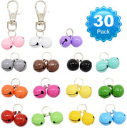 Barleygoo 30 Pack Pet Cat Collar Bells, Strong Loud Collar Bells for Potty Training, Colourful Cat Charm Bells for Collars Necklace Pendant - BESTMASCOTA.COM