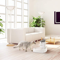 isYoung Fuente de agua LED para mascotas, dispensador de agua para mascotas, ultrasilencioso, automático, con flujo de agua ajustable y filtro de carbón activado para perros, gatos, pájaros y animales pequeños - BESTMASCOTA.COM