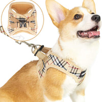 Cherpet - Arnés y correa para cachorro – Chaleco de seguridad a prueba de fugas para perros pequeños, a cuadros, ajustable, sin tirones, malla transpirable, suave para caminar fácilmente al aire libre, ajuste cómodo, gatitos pequeños animales - BESTMASCOTA.COM