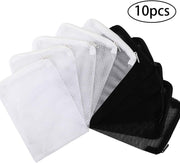 depepe 10 bolsas de filtro de acuario (5pcs Negro + 5pcs blanco) para carbón activo, biospheres, anillos de cerámica, etc. de limpiar y reciclable - BESTMASCOTA.COM