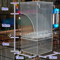 Mrli Pet - Comedero automático integrado para pájaros sin ensuciar, con jaula de perca, accesorios para Budgerigar, Canario, Cockatiel, Finch, Parakeet, Seed Food Container - BESTMASCOTA.COM