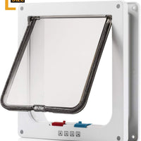 Cat puerta con cerradura de 4 Way, Cat Flap Puerta Grande, color blanco Pet Puerta Kit para gatito pequeño perro, instalación fácil de, el tamaño 9.2" x 2" x 9.9" - BESTMASCOTA.COM