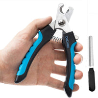 Dog Nail Clippers Pet Nail Trimmers Nail File Set Razor Sharp Blades Safety Guard Sturdy Non Slip Handles Professional Grooming Tool for Large and Small Animals Vet Recommended (BIUE1) - BESTMASCOTA.COM