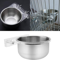 HEEPDD Stainless Steel Hanging Bowl Bird Food Feeding Dish Water Seed Feeder Bird Cage Accessories with Screw Attachment for Macaw African Greys Parakeet Cockatoo Cockatiel Conure Lovebird - BESTMASCOTA.COM