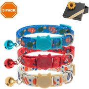 PAWCHIE - Collar ajustable para gato con campana, diseño de patrón oceánico para gatito (3 unidades) - BESTMASCOTA.COM