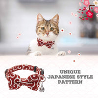 KOOLTAIL Bowtie Collar de gato con campana, 3 unidades de collares ajustables estilo japonés Kimono Ninja para gatos, gatitos, cachorros - BESTMASCOTA.COM
