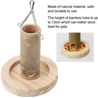 Alimentador de pájaros HEEPDD, tubo de bambú natural para colgar pájaros, contenedor de alimentos para almacenar alimentos a prueba de masticación. - BESTMASCOTA.COM