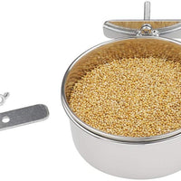 FinYii - Juego de 2 tazas de alimentación para loros con abrazadera de acero inoxidable para cacatúas, conuras, periquitos, loros, guacamayos, pequeños animales - BESTMASCOTA.COM