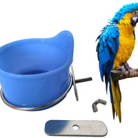 POPETPOP tazas de alimentación para pájaros para jaula, comida para mascotas y vaso de agua para pájaros con soporte de abrazadera para periquitos, loros, guacamayos, cacatúas, cacatúas, pájaros, pinzones, jaula de animales pequeños, 2 unidades - BESTMASCOTA.COM