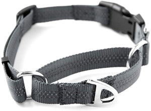 Collar de entrenamiento de nailon Mighty Paw Martingale. Nuestro collar de zapatillas de entrenamiento aprobado limitado. Collar de cincha modificado para una fuerza controlada para un entrenamiento óptimo. Costuras reflectantes para mantener a tu perro s - BESTMASCOTA.COM