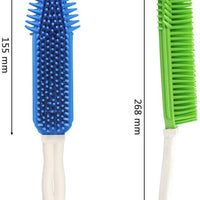 [2 piezas] Cepillo para quitar el pelo de las mascotas, el mejor cepillo para el coche y para detalles automáticos, cepillo portátil para perros y gatos, cepillo de masaje de goma para muebles, interior de coche, alfombra (azul y verde) - BESTMASCOTA.COM