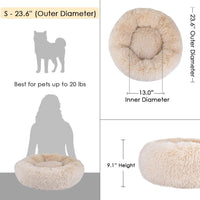 AutoWT - Cama para perro, cama de donut para perro, cama para gato, nido de peluche suave, cojín para gato con esponja, parte inferior antideslizante para mascotas pequeñas y medianas, para dormir en el interior, lavable a máquina - BESTMASCOTA.COM